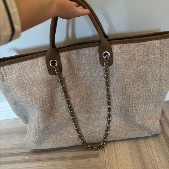 Lily & Bean Canvas Jumbo Tote Bag In Beige Personalised With Initials AI - Picture 4 of 7